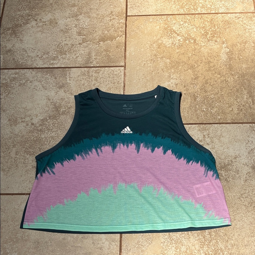 adidas Women's Cropped Muscle Tee in Black, Teal, Pink, Mint
